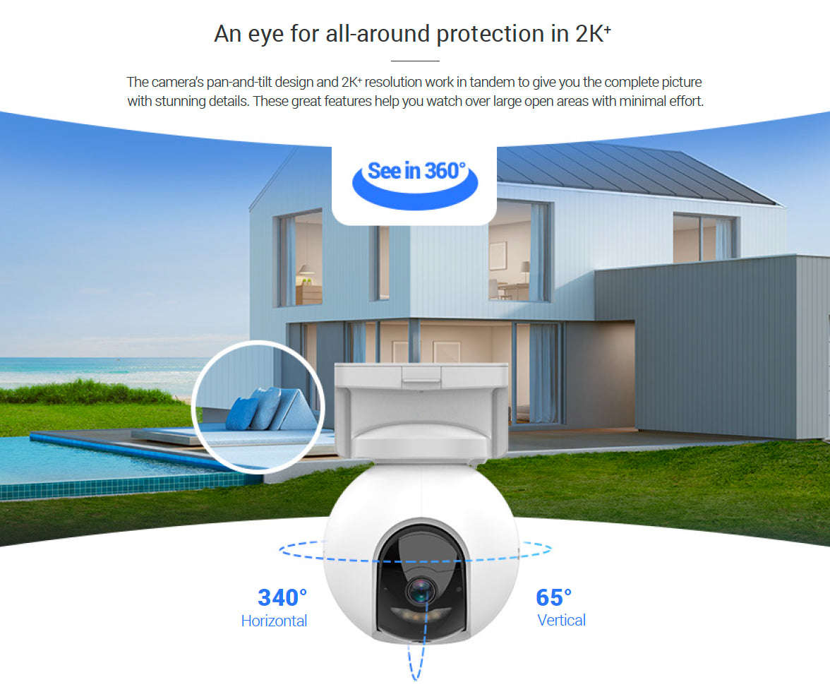 EZVIZ HB8 Battery-Powered PT Wi-Fi Camera with 64GB SD Card