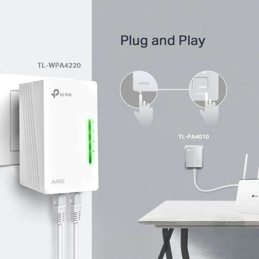 TP-Link TL-WPA4221 KIT AV600 Powerline Wi-Fi Kit