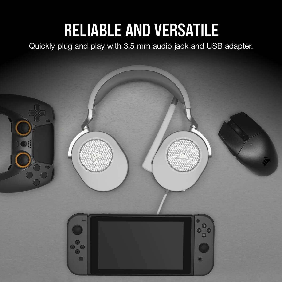 Corsair HS65 Surround Gaming Headset; White.