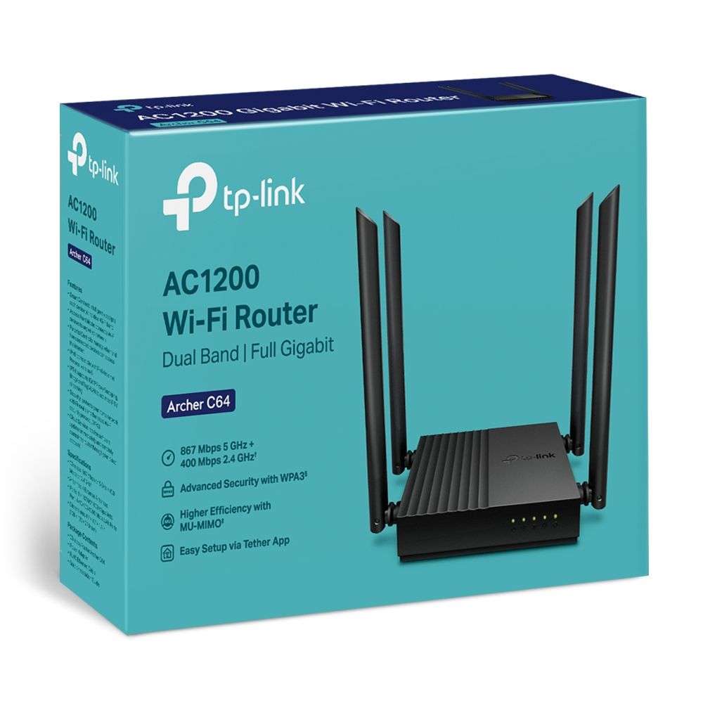 TP-Link Archer C64 AC1200 MU-MIMO Wi-Fi Router