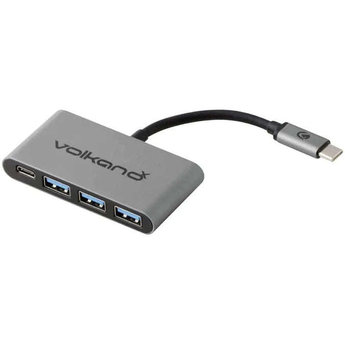 VolkanoX Core Hub series USB Type C to 3x USB 3.0 plus Power - 10cm - Charcoal