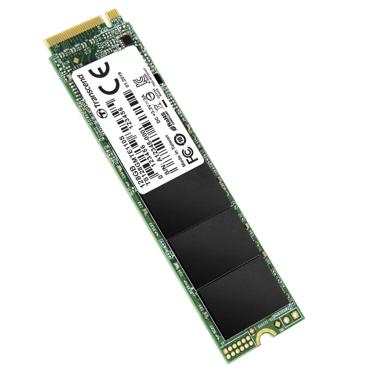 TRANSCEND 128GB PCI-E M.2 2280 NVME GEN 3X4 SSD -3D TLC -DRAMLESS