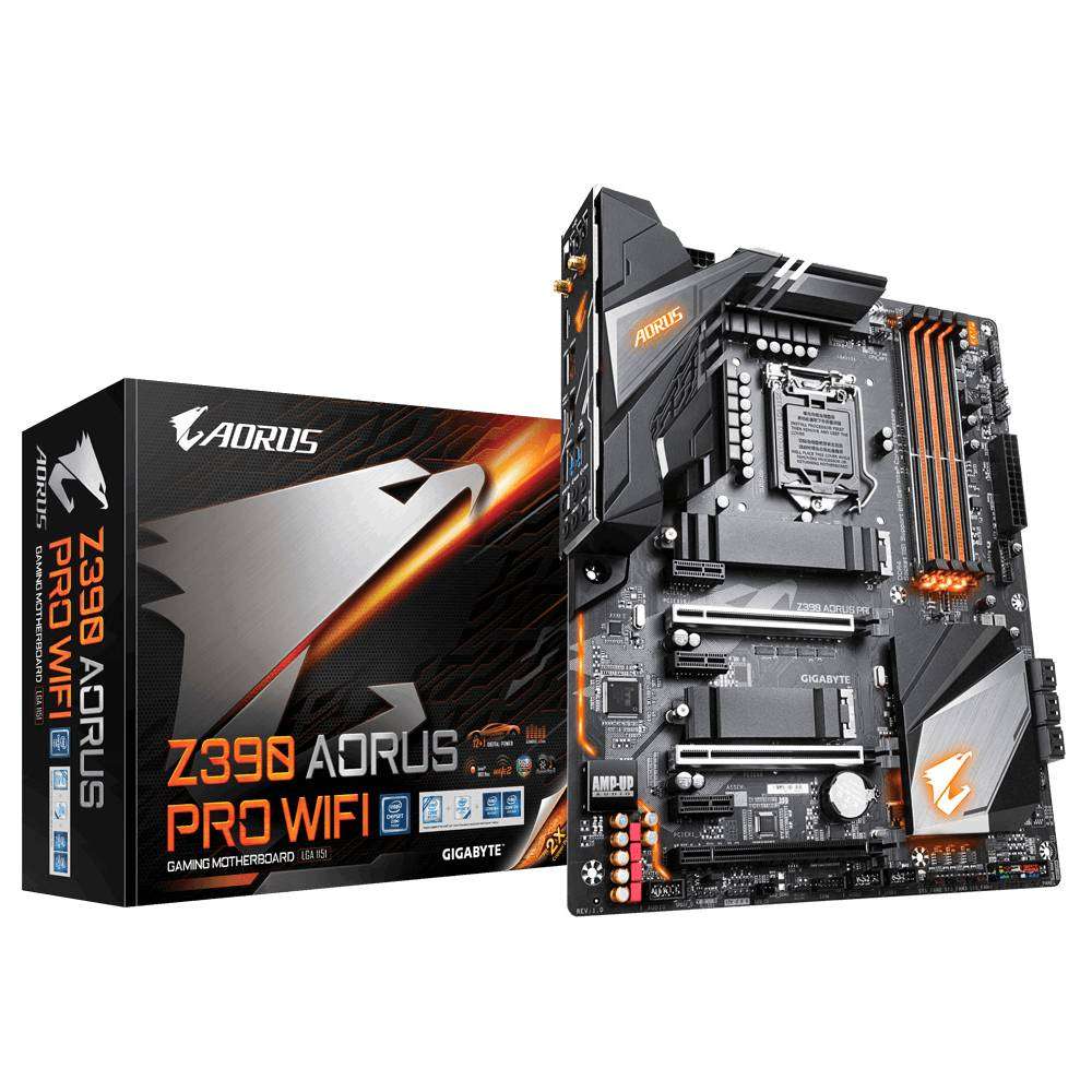 GIGABYTE Aorus Intel Z390 Pro Chipset for 8/9 Gen LGA 1151; Quad DDR4; 2x M2; WiFi + Bluetooth;...