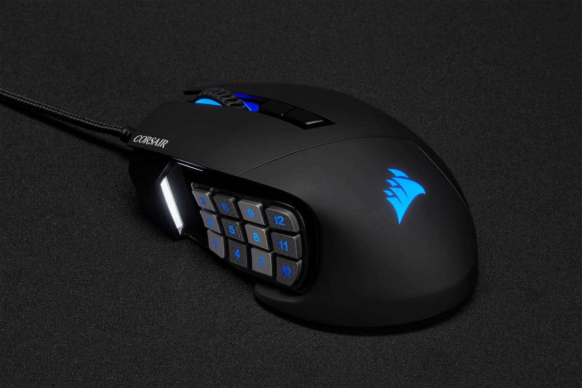 Corsair SCIMITAR ELITE RGB Optical MOBA/MMO Gaming Mouse; 18;000 DP; Black