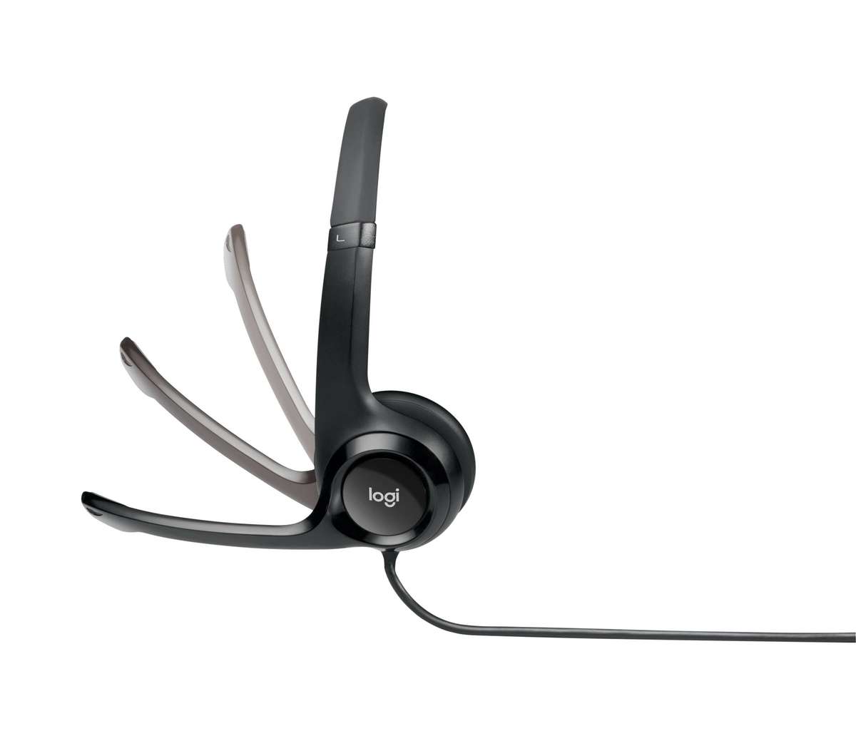 Logitech Headset H390 Black USB Stereo Internet headset adjustable headband Noise cancelling rota...