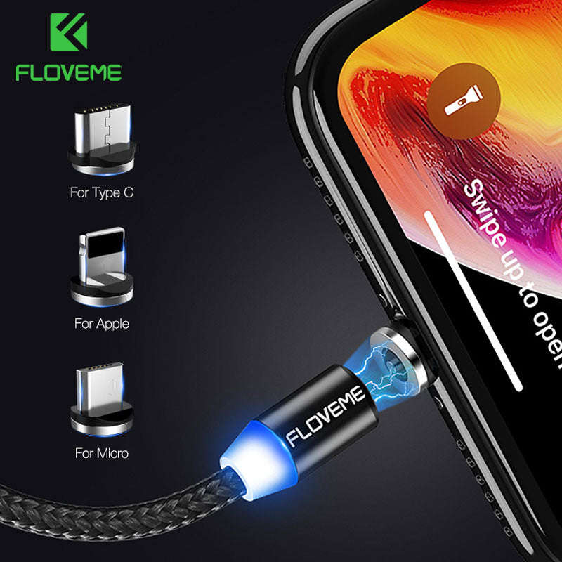 Floveme Magnetic Charging Cable (3 in 1) (local stock)