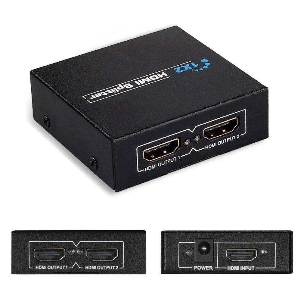 1 to 2 HDMI Splitter Adapter Converter for HDTV, 3D, TV, PC Computer Laptop