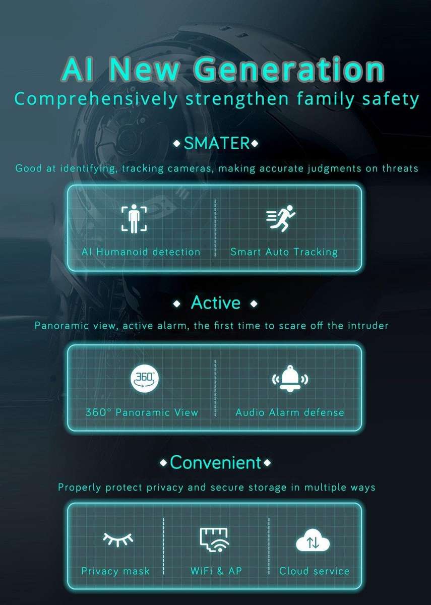 1080P IP Camera Outdoor  Smart Wireless Home Security PTZ , Auto Human Tracking , CCTV , Audio