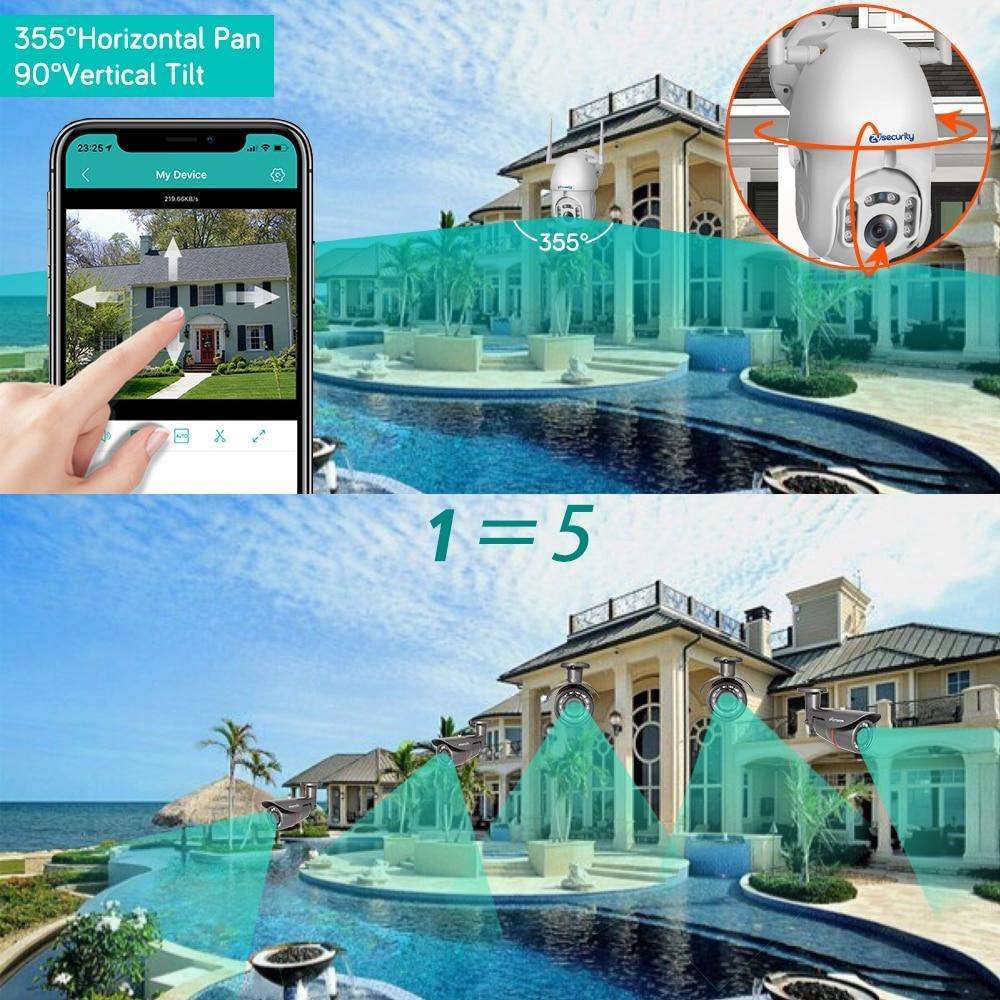 1080P IP Camera Outdoor  Smart Wireless Home Security PTZ , Auto Human Tracking , CCTV , Audio