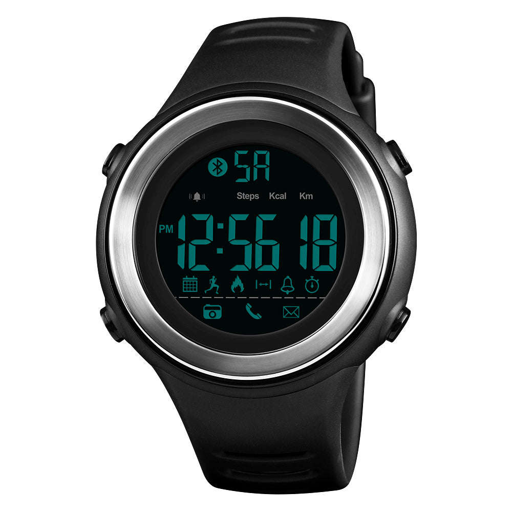 Smart Sport Digital Bluetooth Watch - Skmei 1396 Black/Silver - Silver