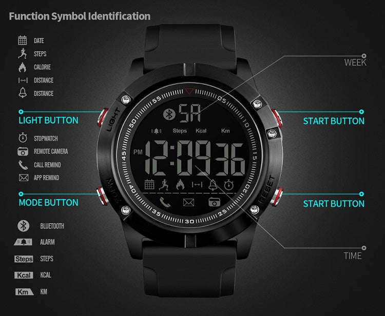 SKMEI 1425 Waterproof  Alarm Bluetooth Sports Watch