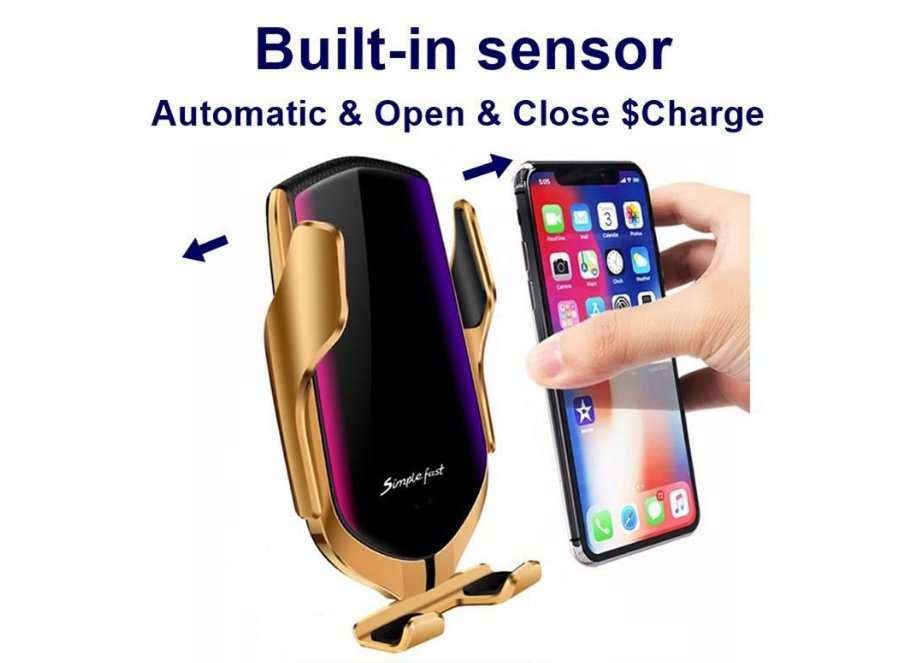 Andowl Car wireless Charger - Q-A252 - Gold