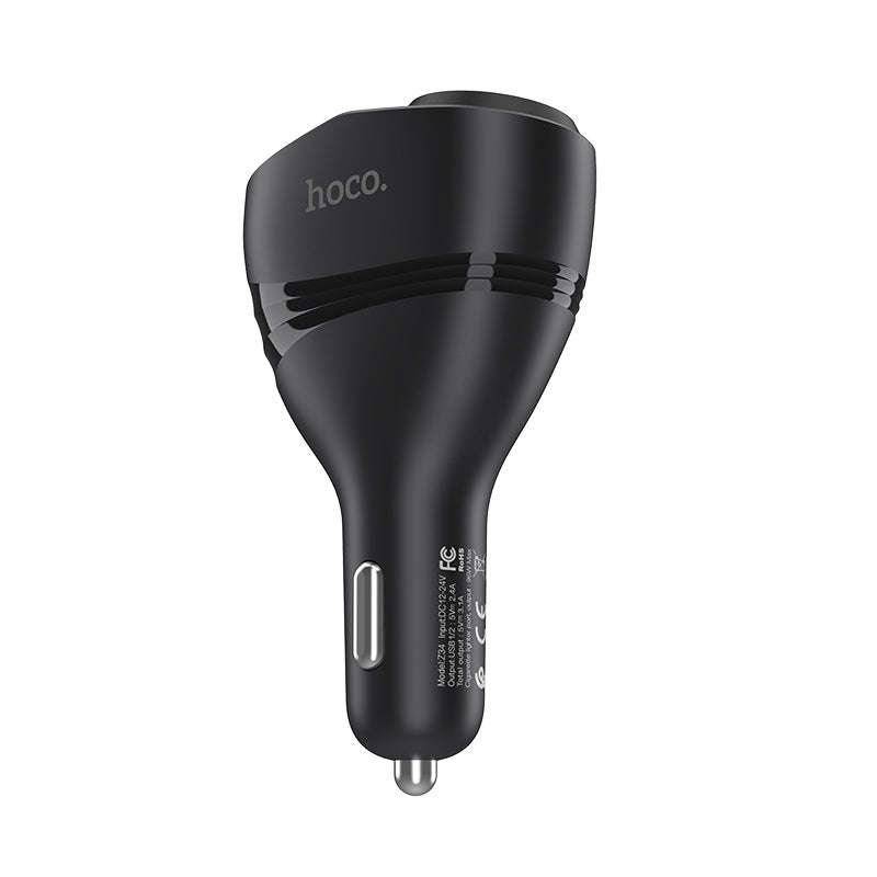 Hoco Thunder Power Car Charger With Dual USB 3.1A & Cigarette Lighter Z34