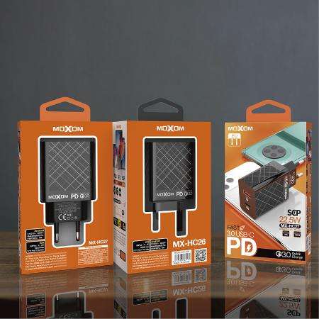 PD Fast Phone Charger- Power Adapter For Iphone / Samsung / Huawei  USB + Type-C / 22.5W - MX-HC27