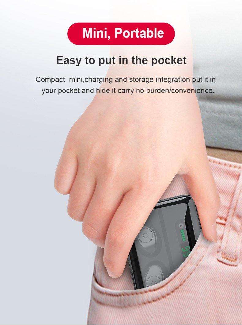 Bluetooth 5.0 Earphones TWS F9 5.0V  Stereo Noise Cancelling Gaming Earbuds