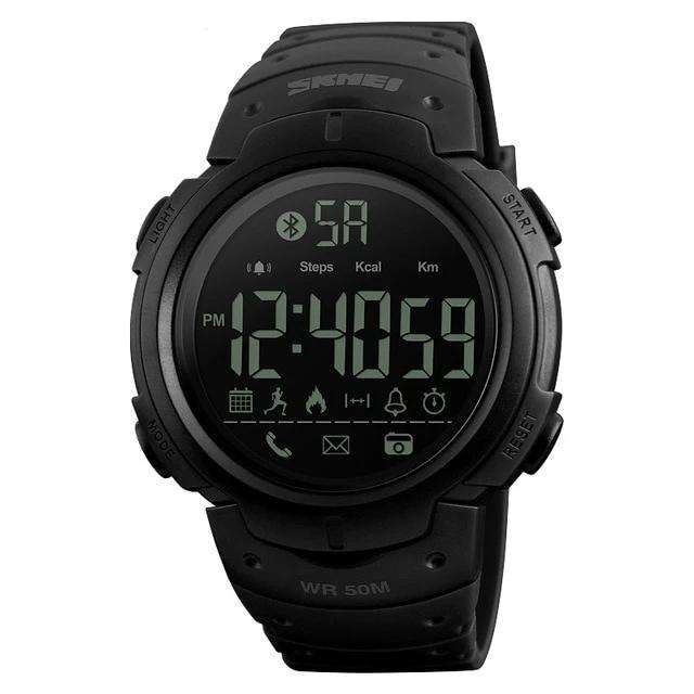 SKMEI 1301 Waterproof  Alarm Bluetooth Sports Watch - SKMEI-1301-Black