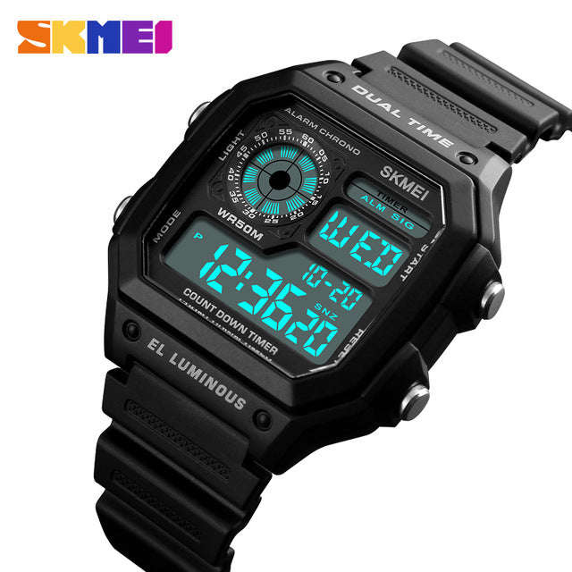 SKMEI 1299 Waterproof  Alarm Bluetooth Sports Watch - SKMEI-1299-black