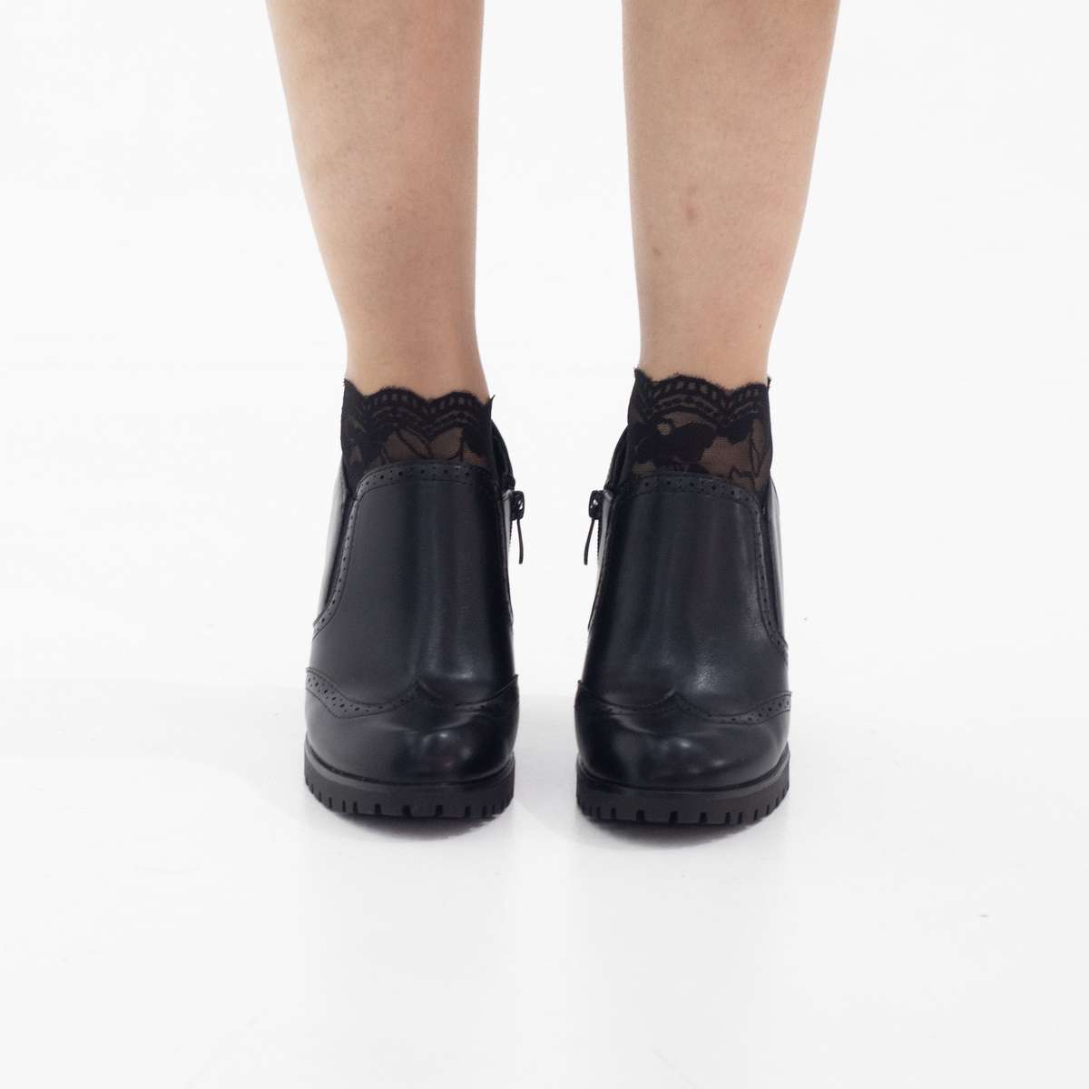 Astoria lace oxford 9cm high heel black