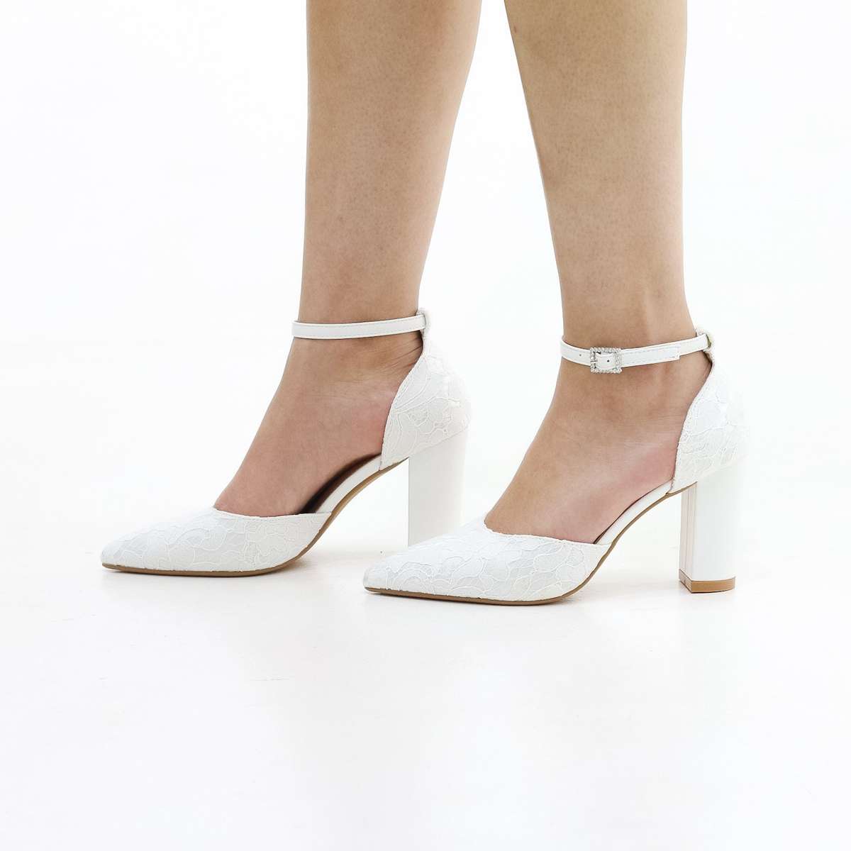 Misty block 9cm heel open waist cross over belts glitter pu