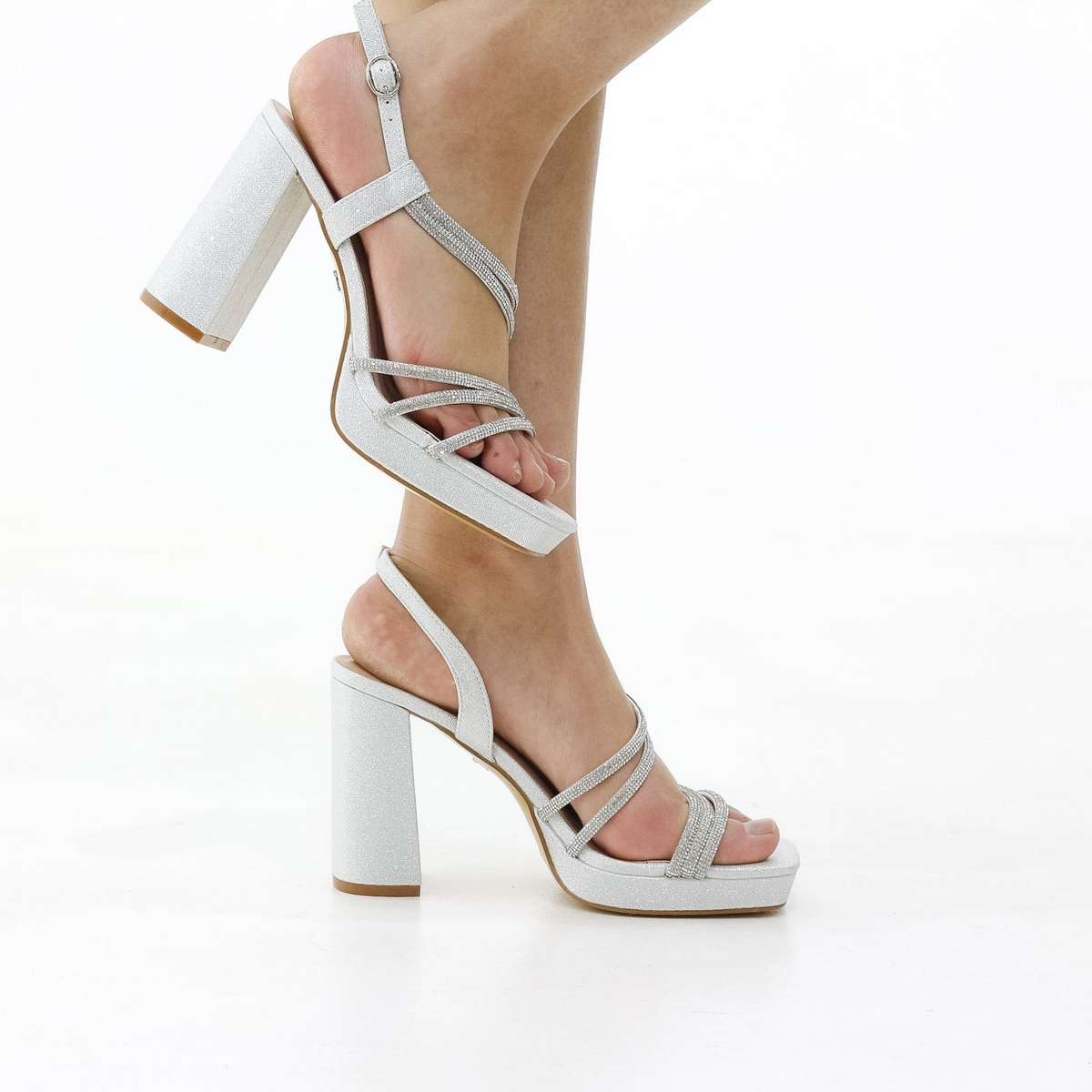 Ambria block 10 cm heel platform strippy sandal