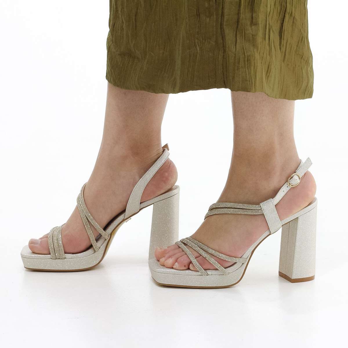 Ambria block 10 cm heel platform strippy sandal