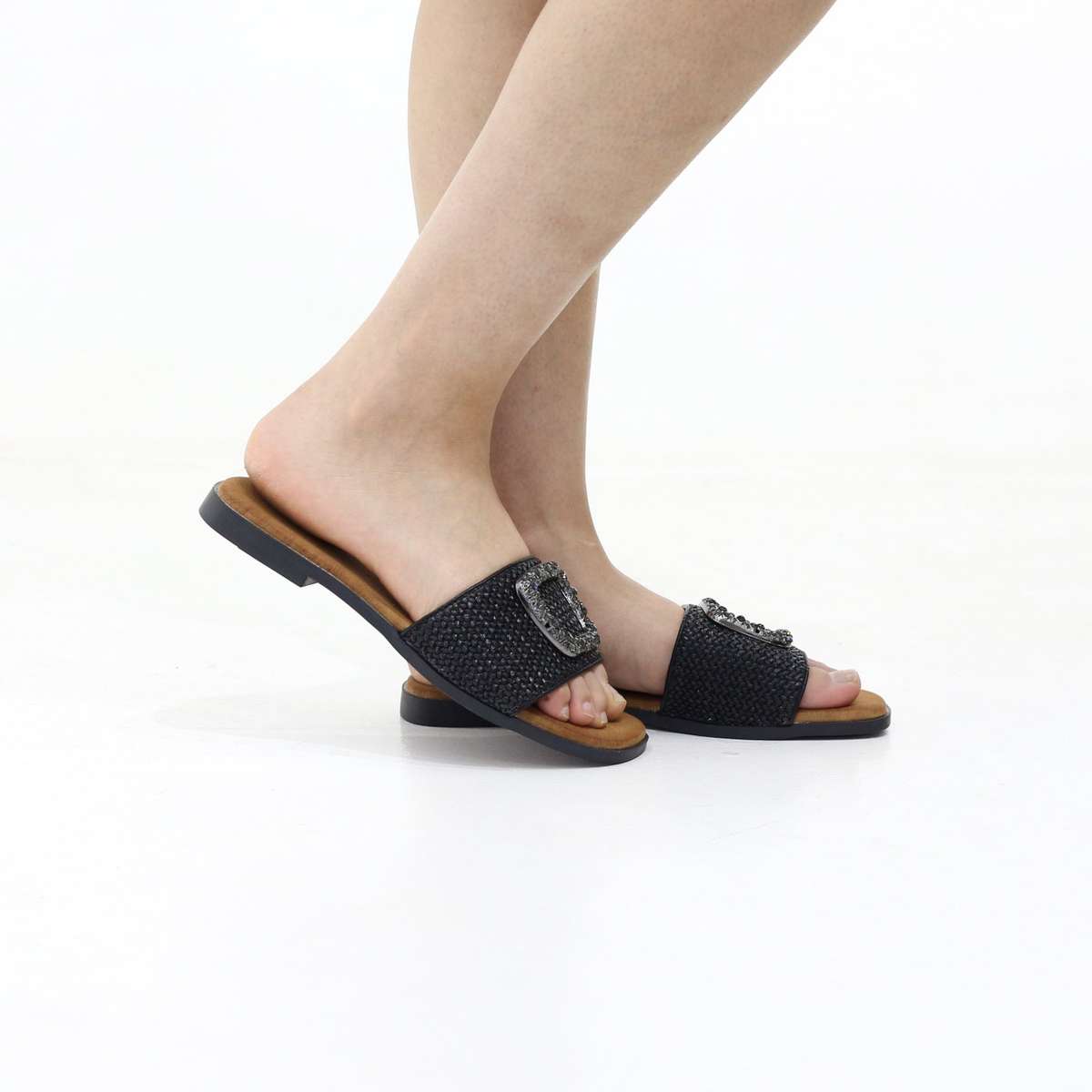 Rain slip-on embellished flat sandals