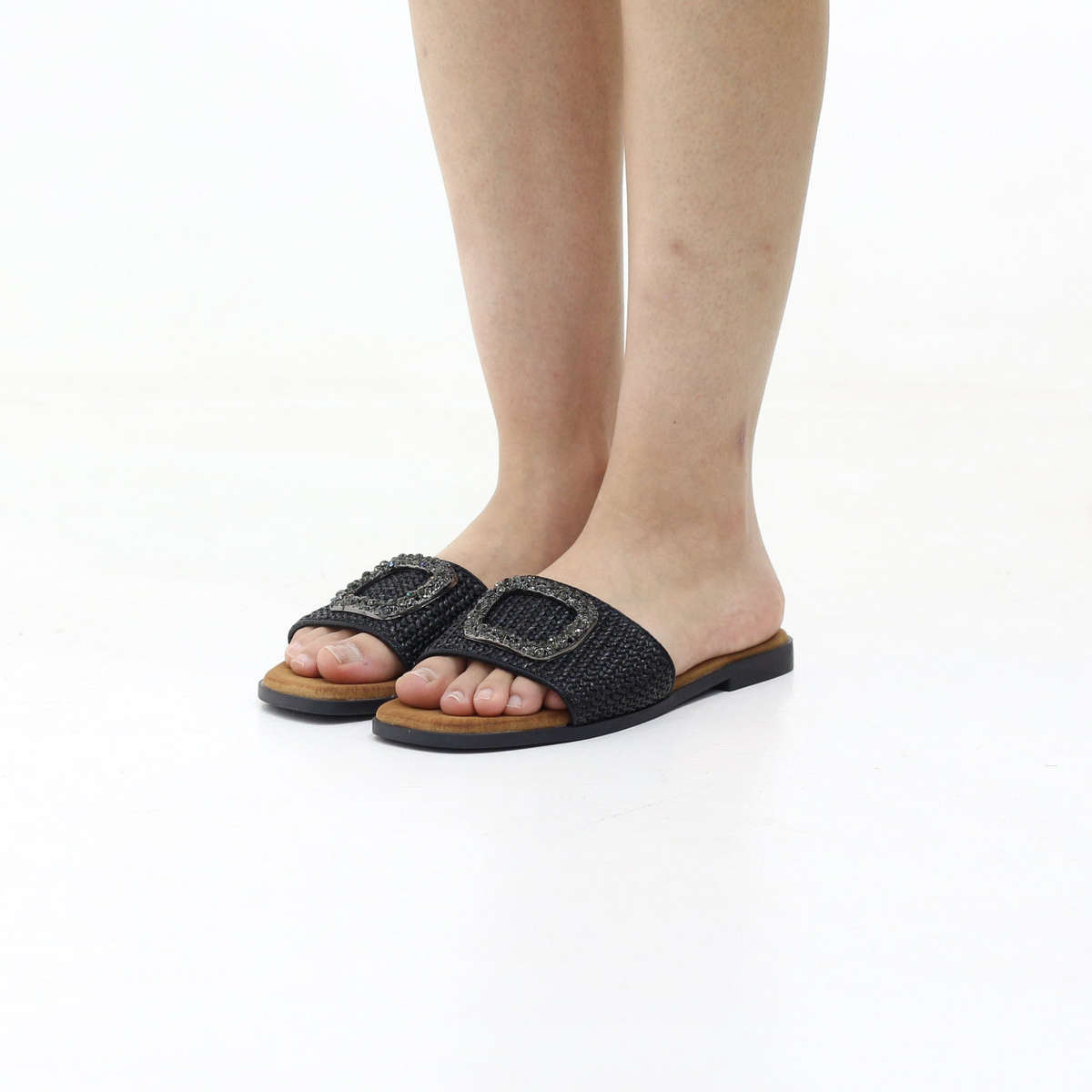 Rain slip-on embellished flat sandals