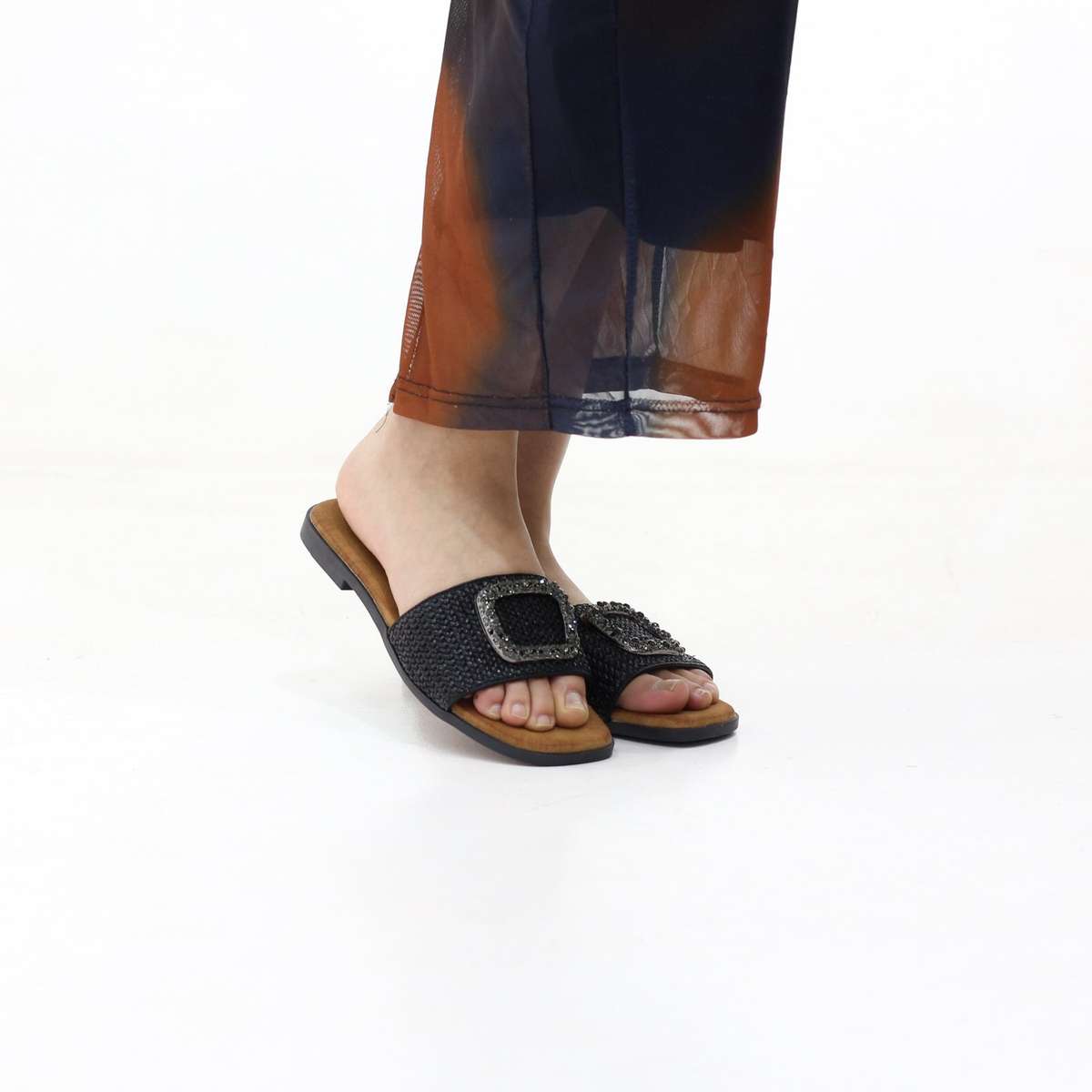 Rain slip-on embellished flat sandals