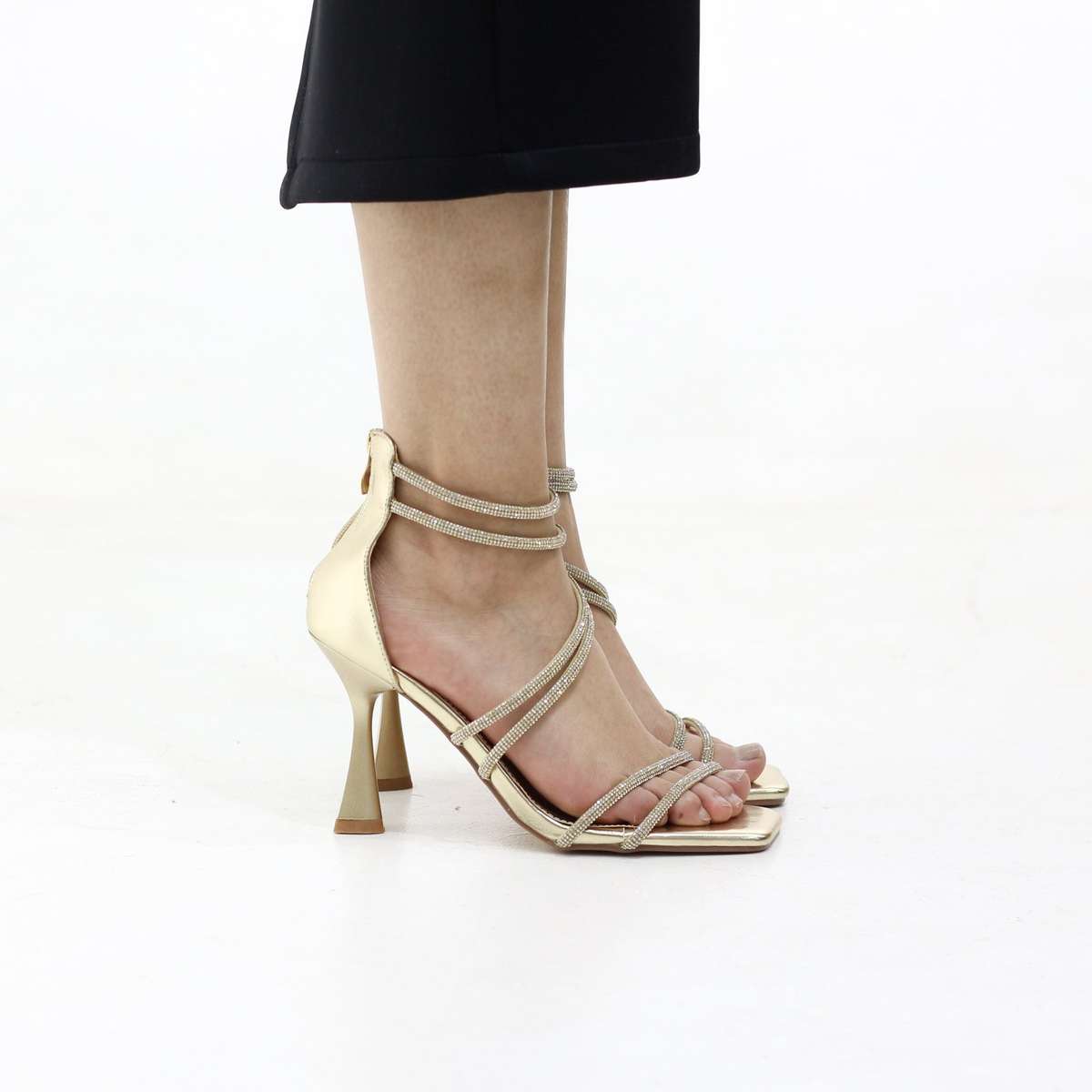 Freja double band asylum strappy sandal on a 9cm heel