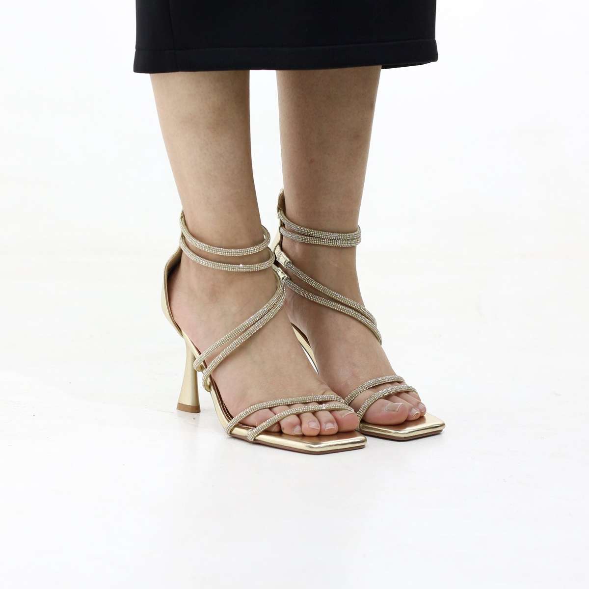 Freja double band asylum strappy sandal on a 9cm heel