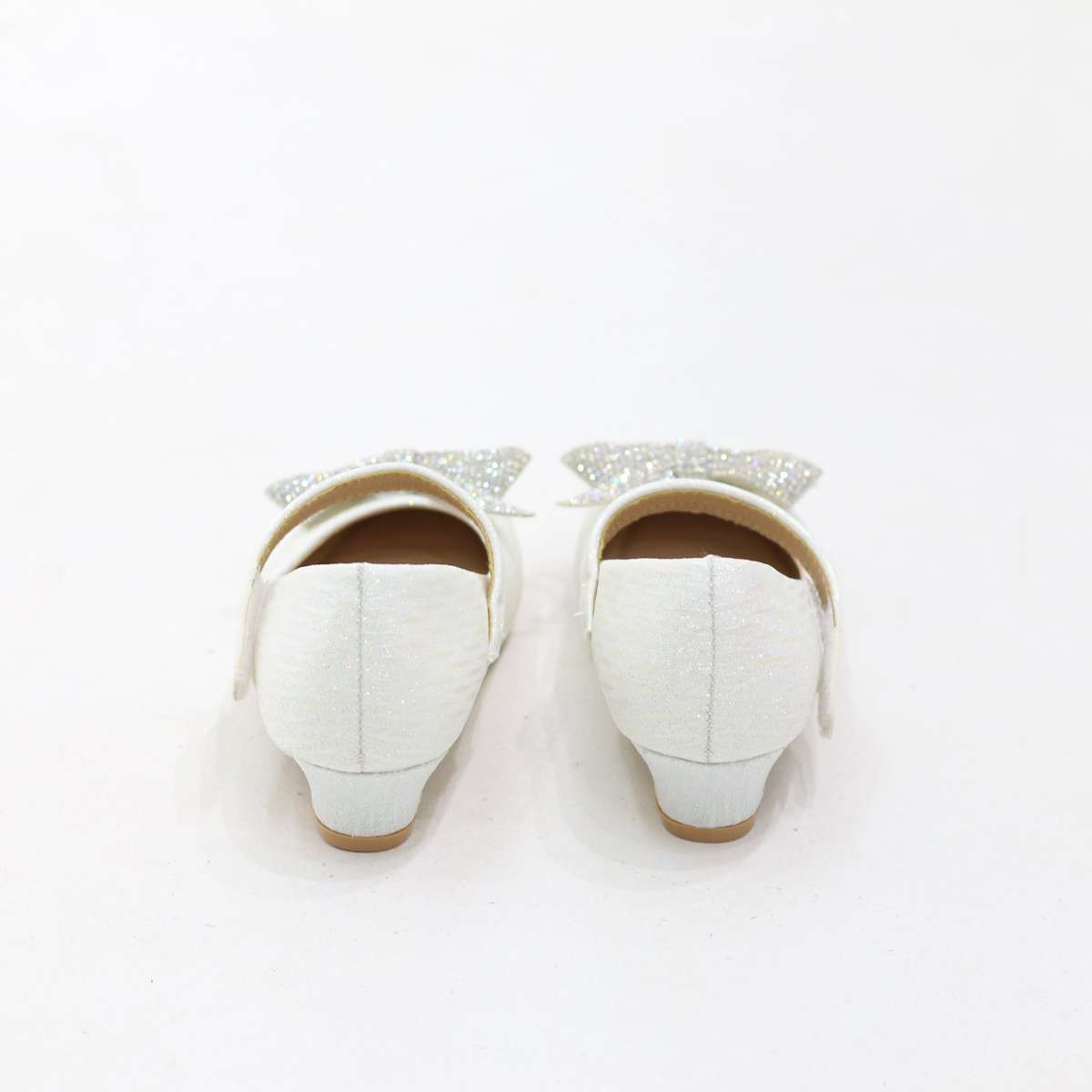 Aviya elegant girls bow-detail glossy kitten heel pumps