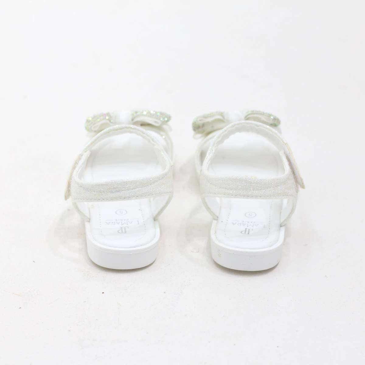 Prune sparkle bow baby girls sandals
