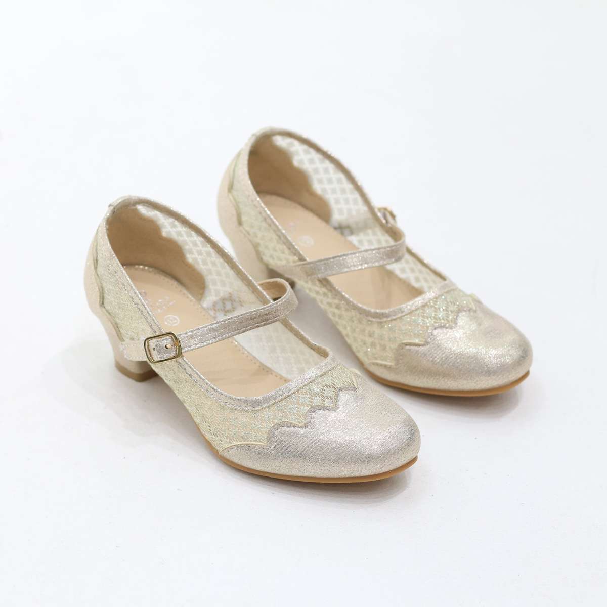 Song elegant shimmer strap infant girl pumps
