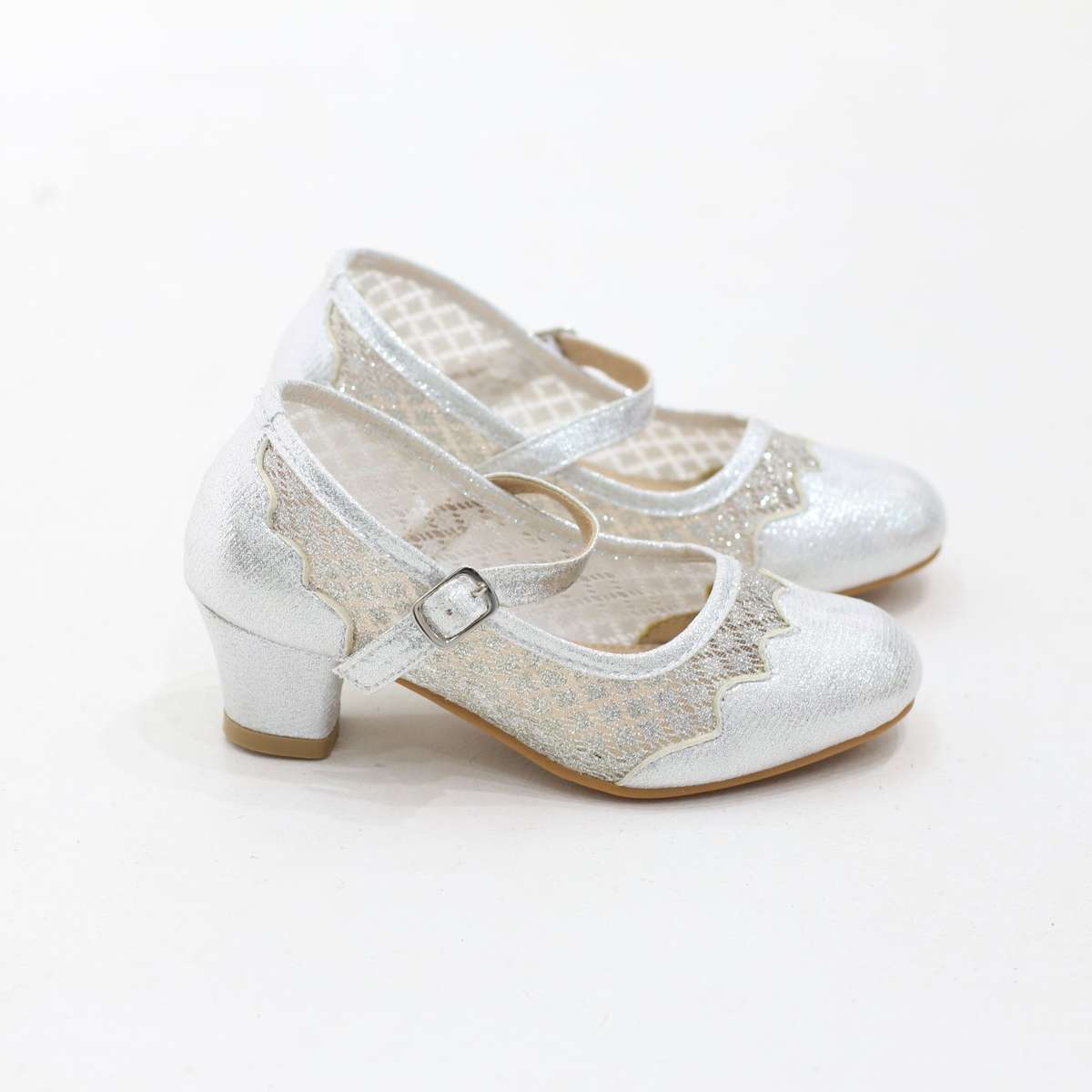 Song elegant shimmer strap girl pumps