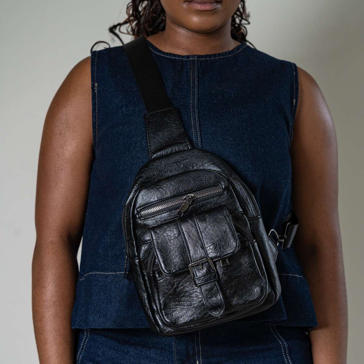 Mali leather sling crossbody bag
