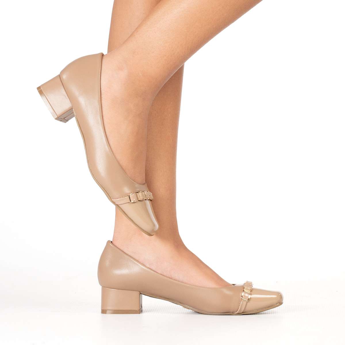 Aylani women's elegant chain detail low block heel
