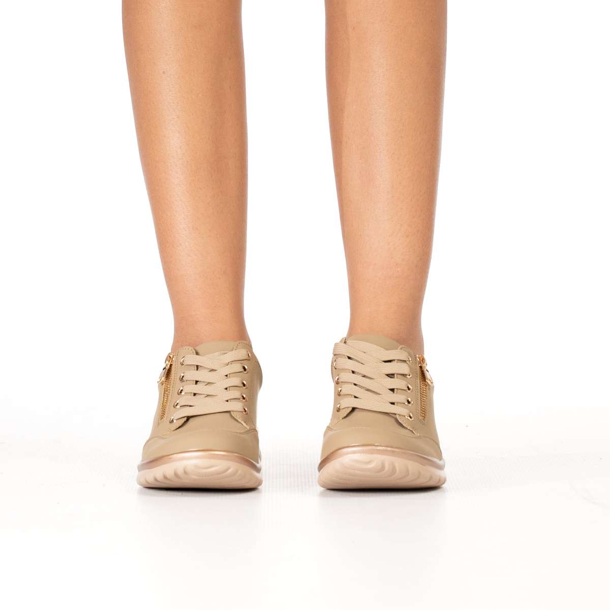 Atiya women's suede lace-up sneaker with side zipper
