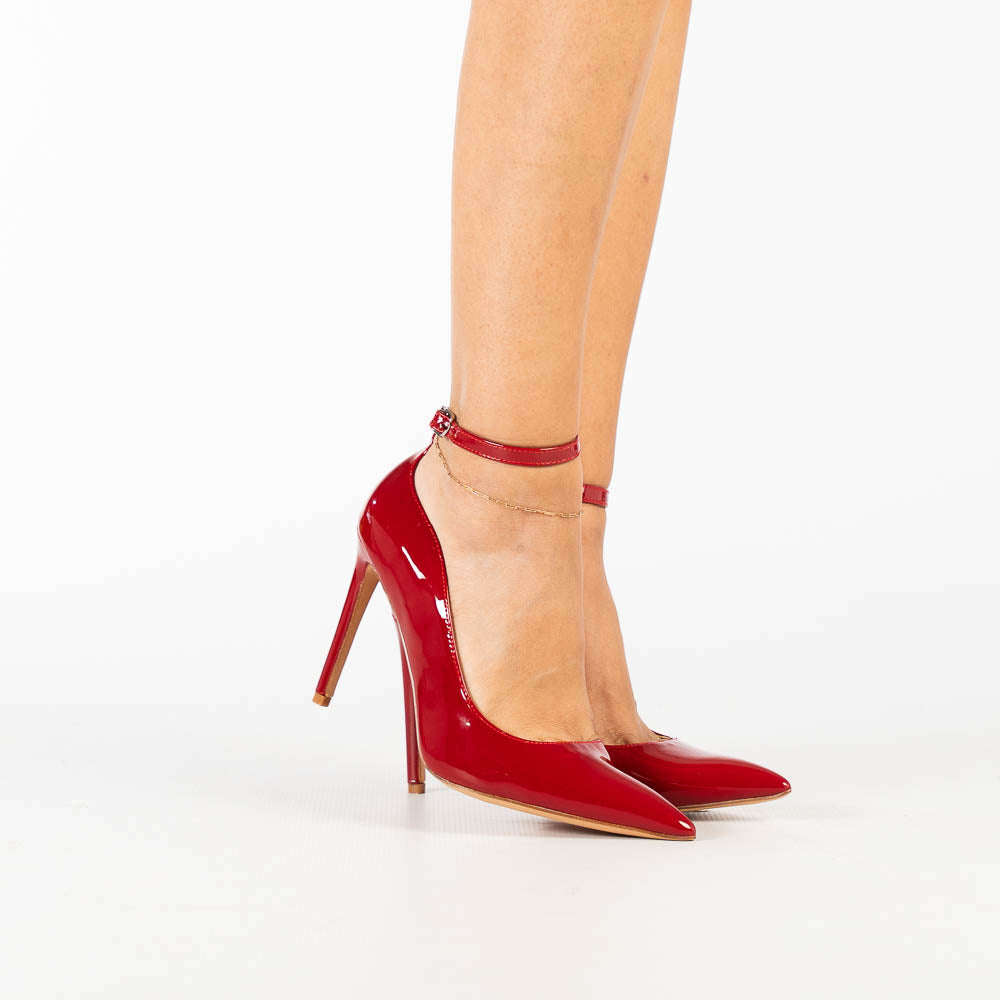 Komi women's elegant pointed ankle-strap stiletto heels