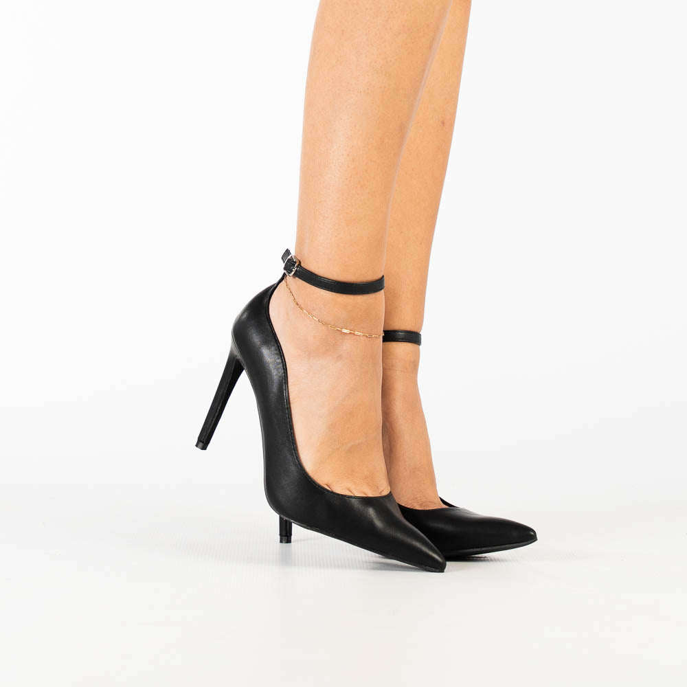 Komi women's elegant pointed ankle-strap stiletto heels