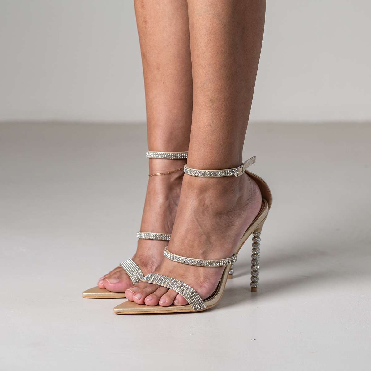 Salma strappy 10.5cm high heel sandal with embellished ankle strap