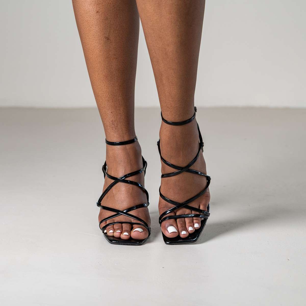 Asiana strappy gladiator sandal with block 8cm high heel