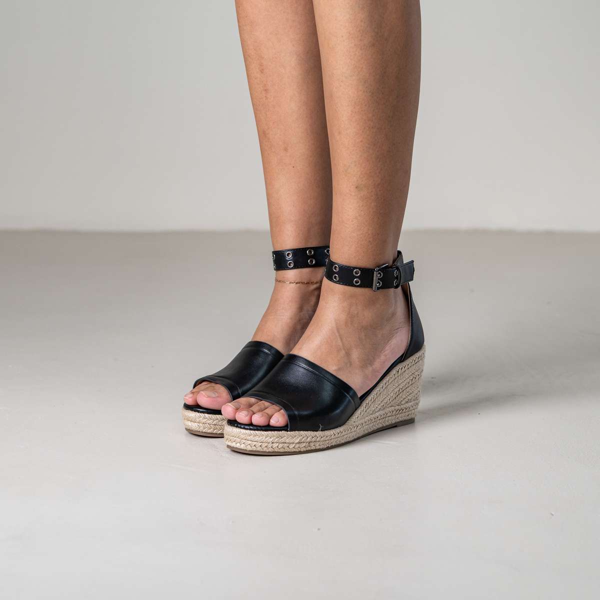 Mitohi wedge sandals with ankle strap and open toe