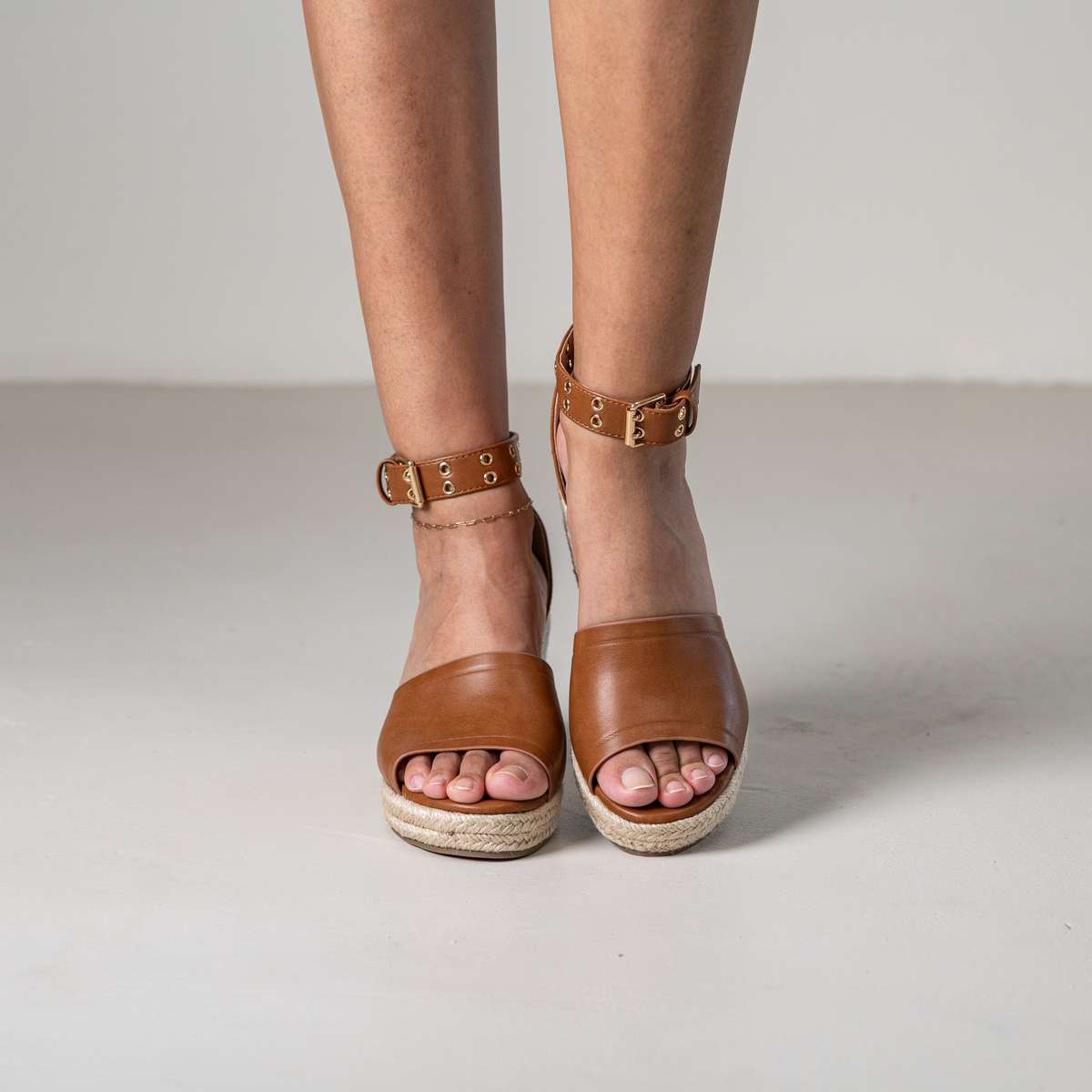 Mitohi wedge sandals with ankle strap and open toe
