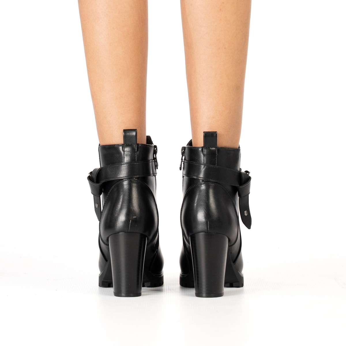 Zolda women's edgy ankle boot with gold zip detail