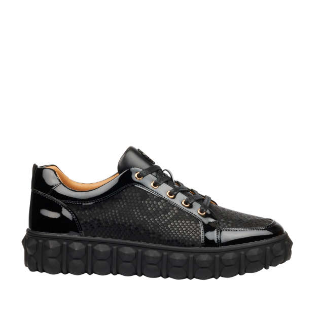 Mazerata Pigale37 faux patent/ snake black mens