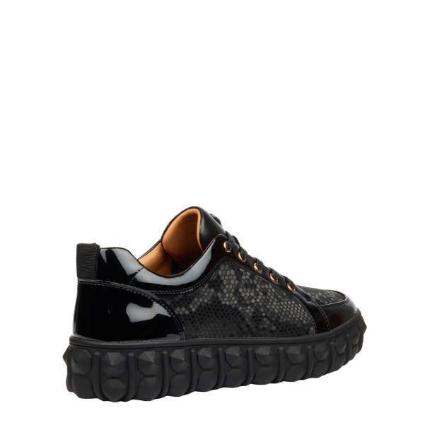 Mazerata Pigale37 faux patent/ snake black mens