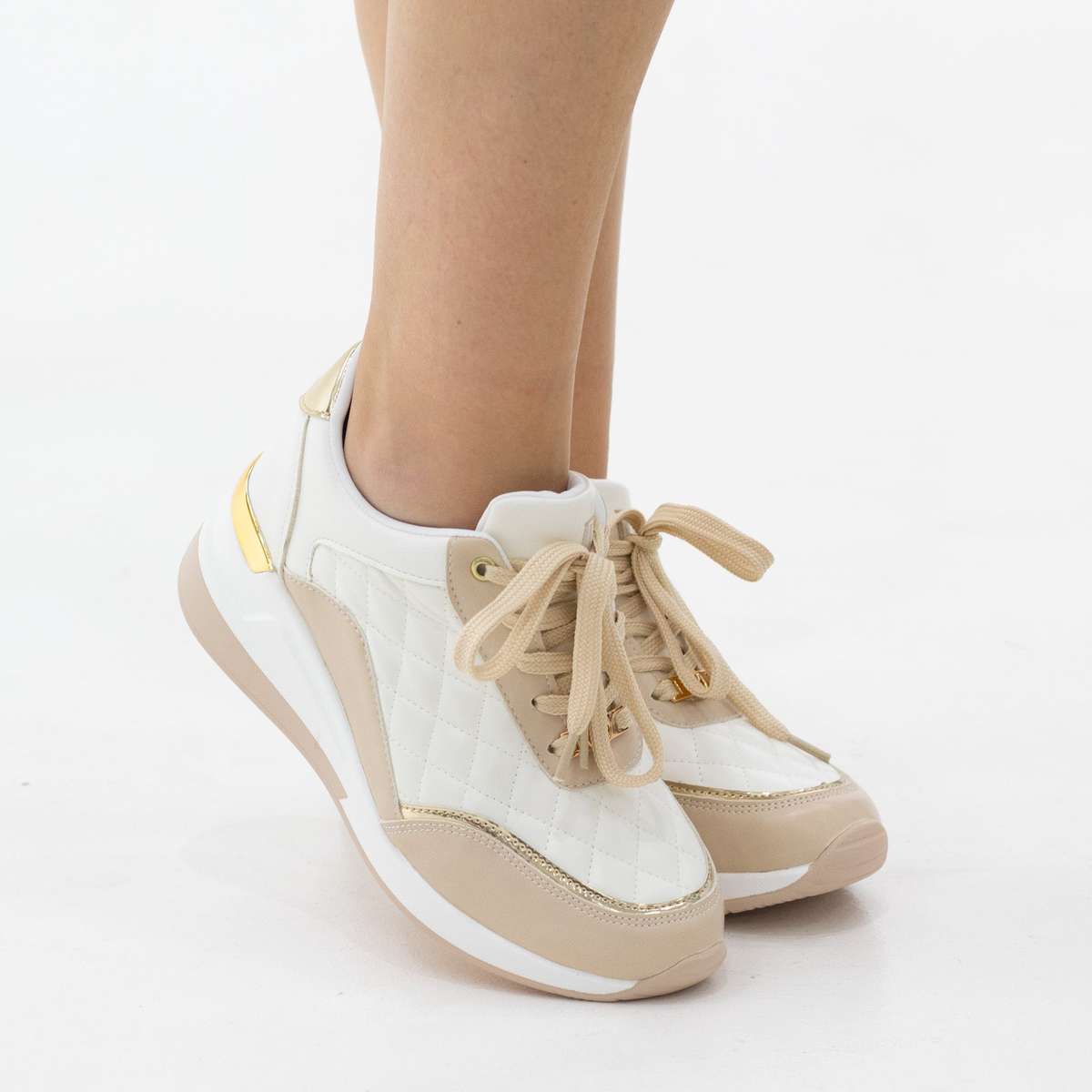 Agueda weaved embroidered lace-up sneaker