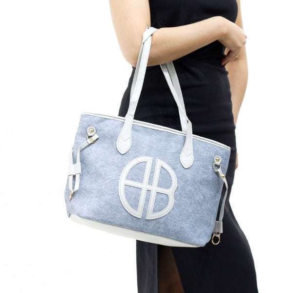 Medisa classic handbag with leather details