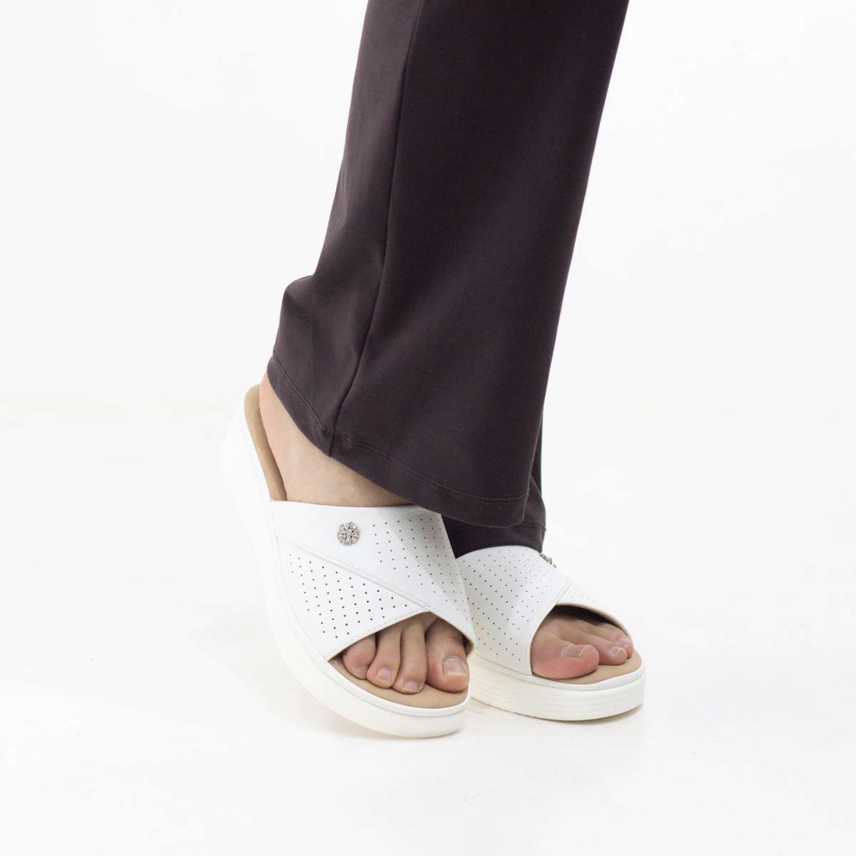 Potsi slip-on wedge sandals with cross-strap