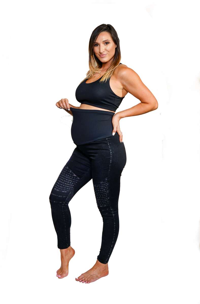 Shapewear Snugz moto denim maternity leggings - Black - L